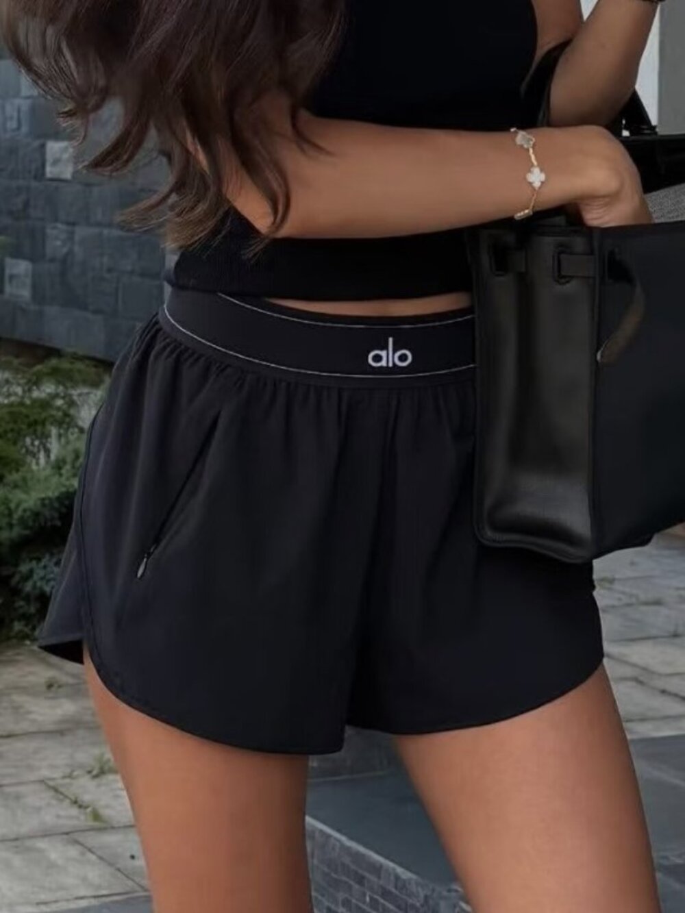 NWT Alo Yoga Summer Sporty Black Shorts🏸Fitness Tenniscore Athleisure Daily⚾ - Picture 7 of 7